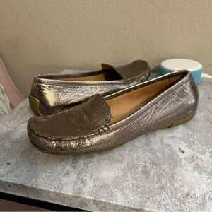 Stuart Weitzman Metallic Brown Moccasins